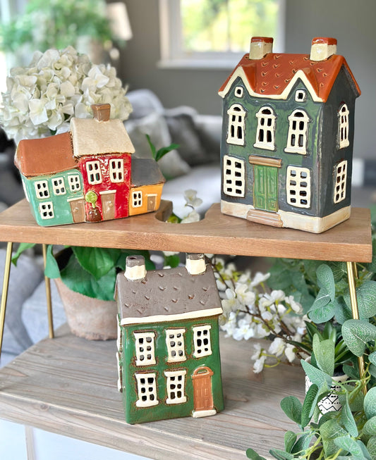 Ceramic House/Cottage Candle Holder -  Available in 3 designs