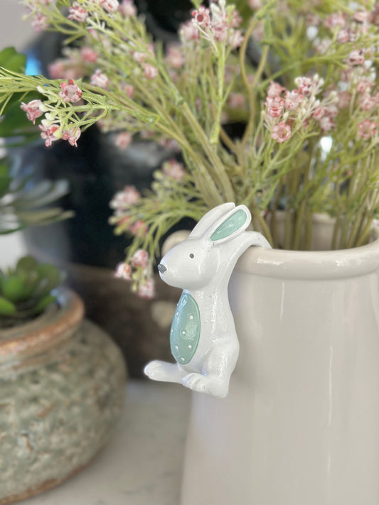 White Bunny Pot Hanger