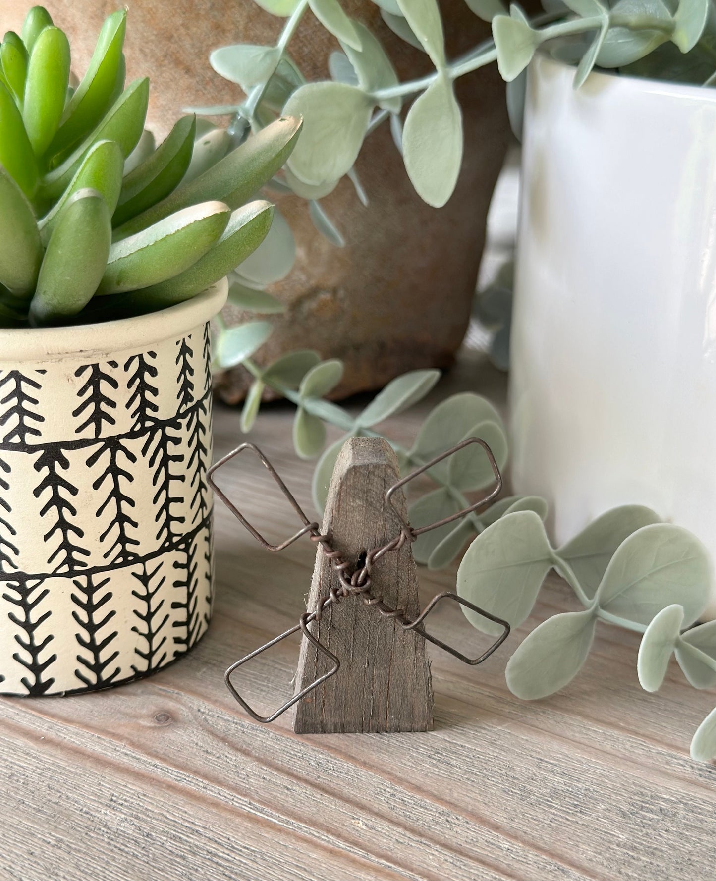 Small Wooden Dutch Windmill Cottages Scene