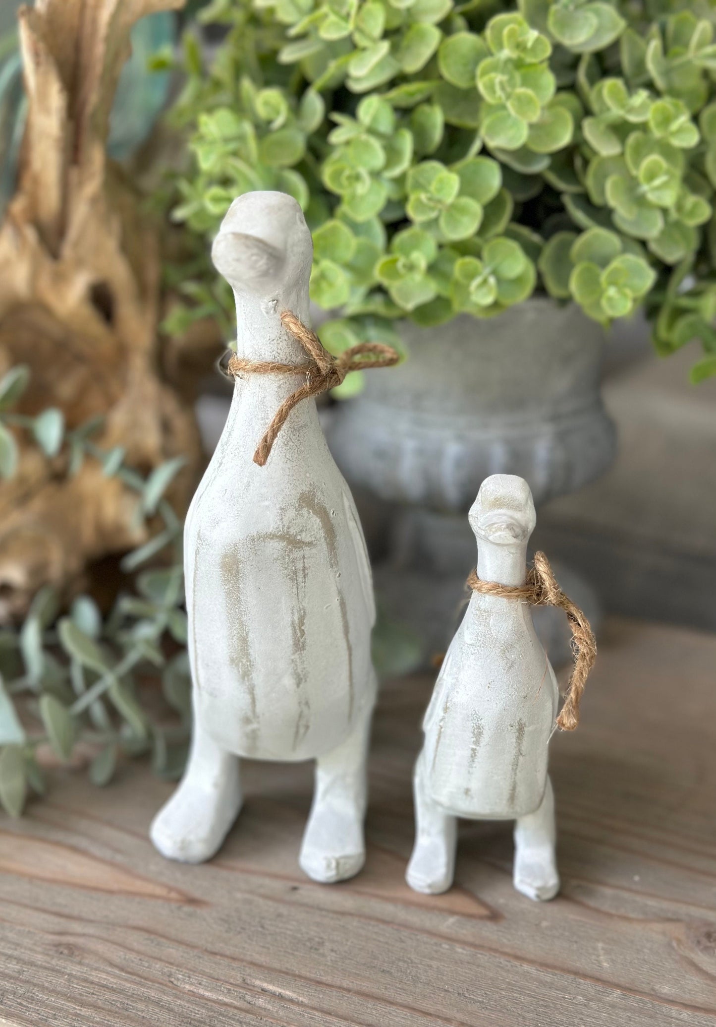 White Rustic Standing Ducks - Available in 2 sizes