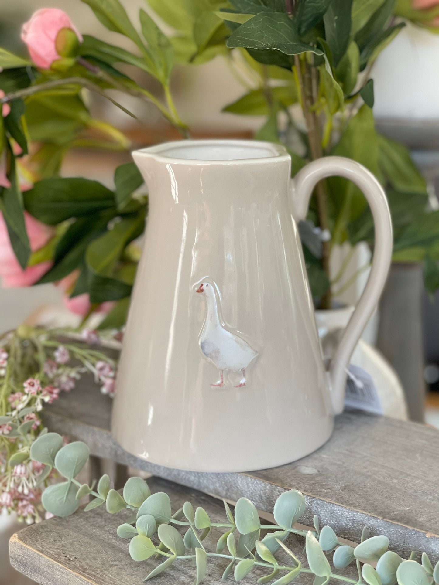 Stoneware Embossed Jug - Goose, Cow or Chicken