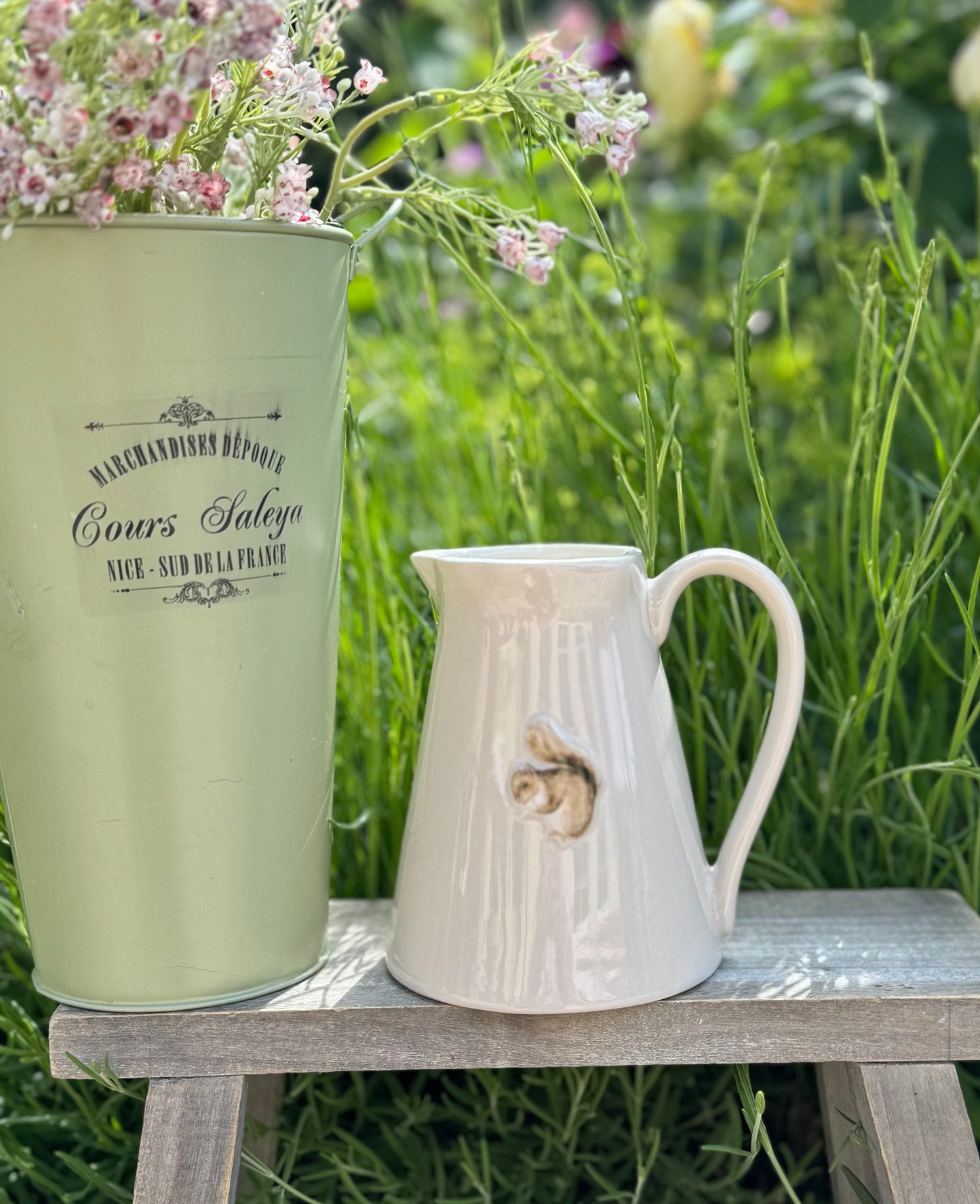 Stoneware Embossed Jug - Hare, Squirrel