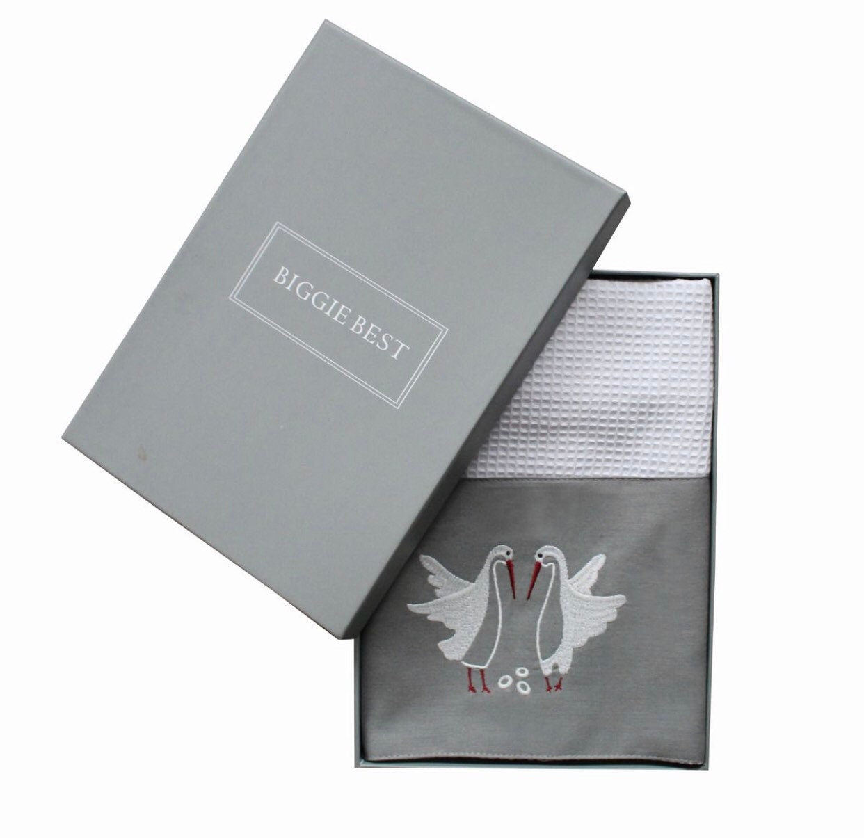Embroidery Hand Towels beautifully presented in a gift box.  Biggie Best