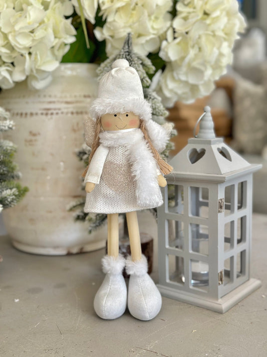 White Fabric Heart Angel