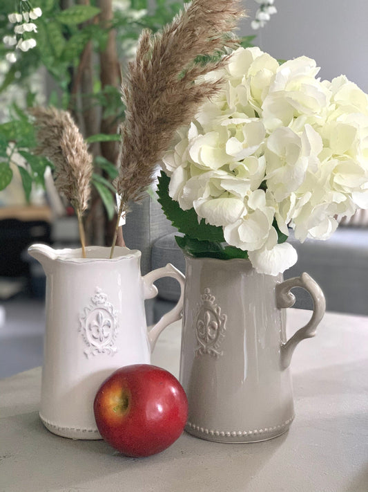 Fleur De Lis Jug, Grey or White
