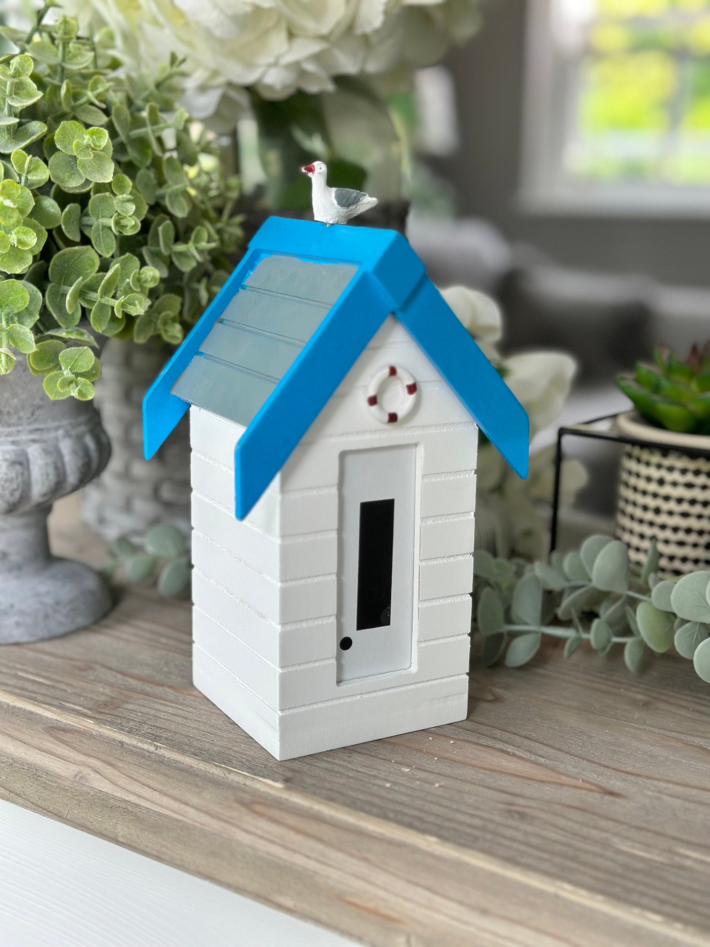 Beach Hut Money boxes with Seagull