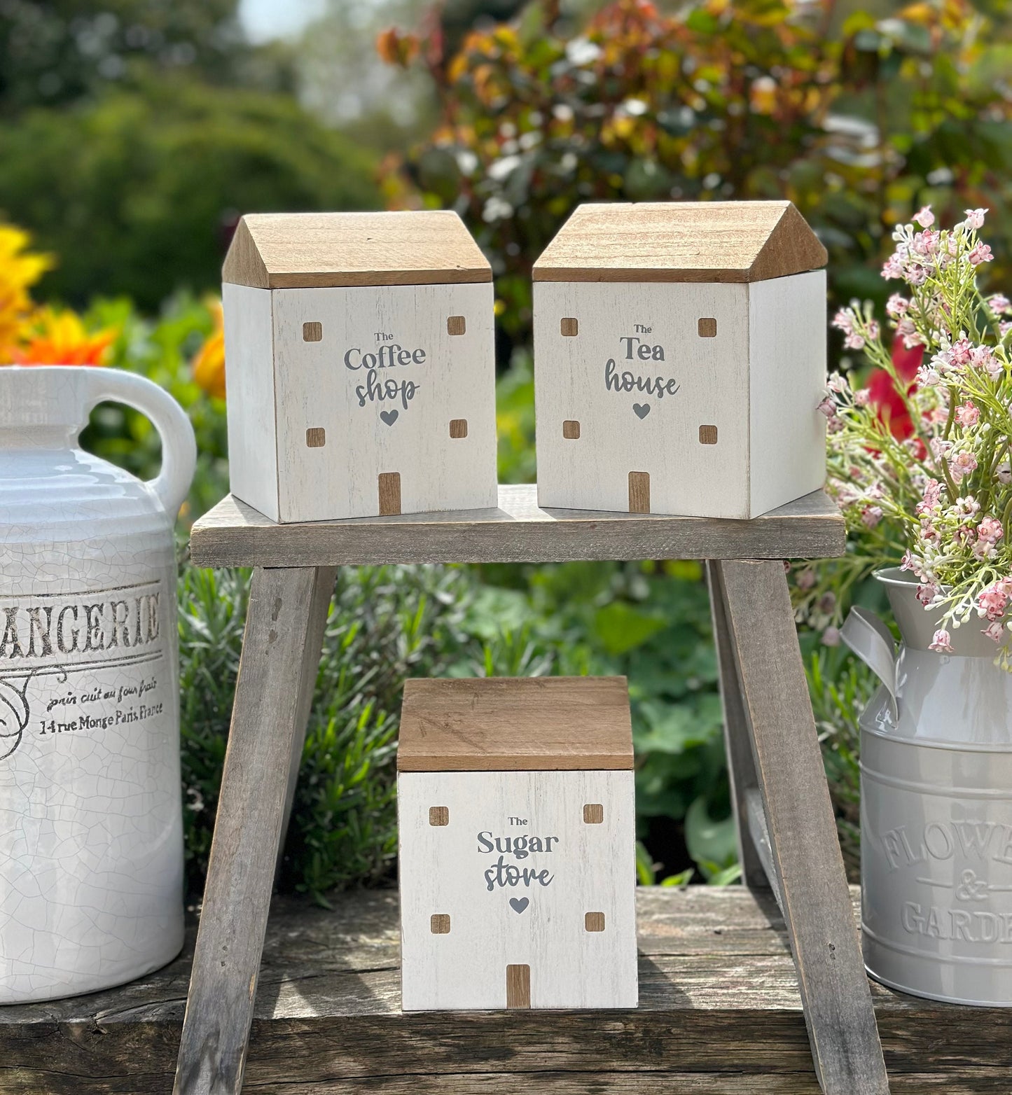 Tea, Coffee, Sugar Storage House - Sold individually