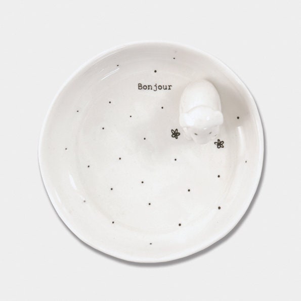 East of India 'Bonjour’ Boxed Jewellery Trinket Dish