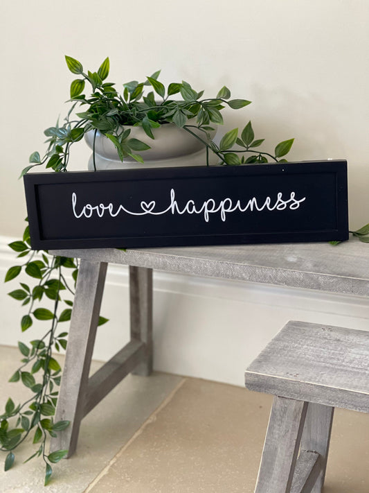 Love & Happiness Wooden Sign