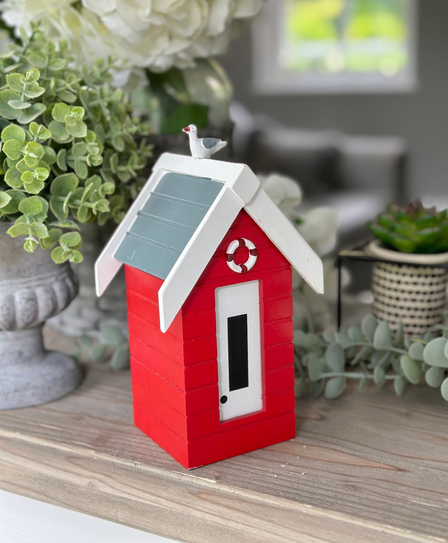 Beach Hut Money boxes with Seagull