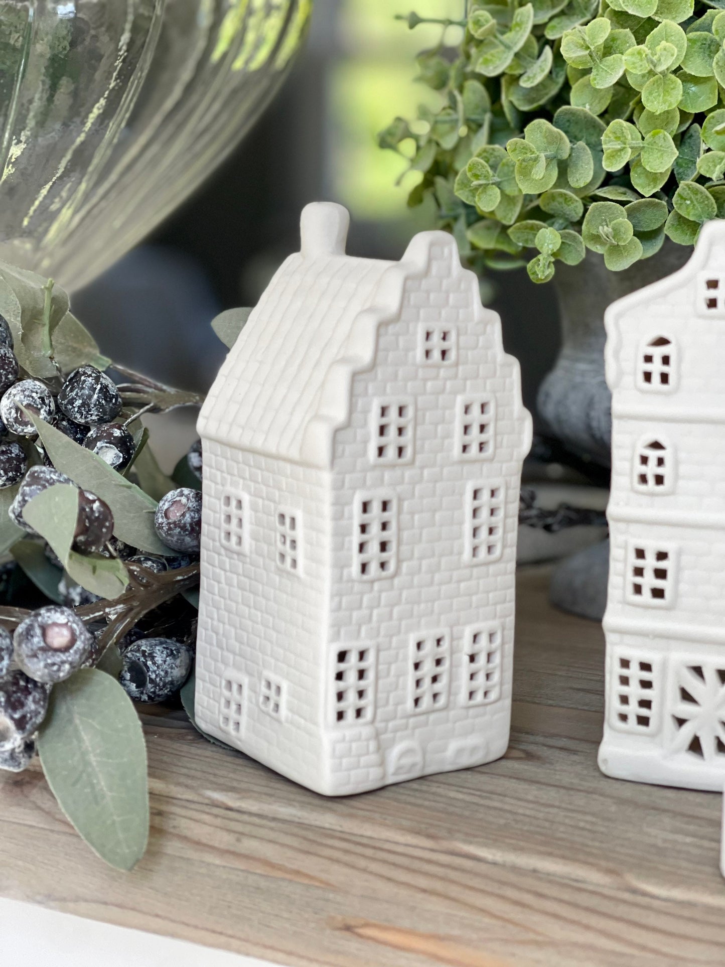 Porcelain White House Light Houses - 3 Design Options