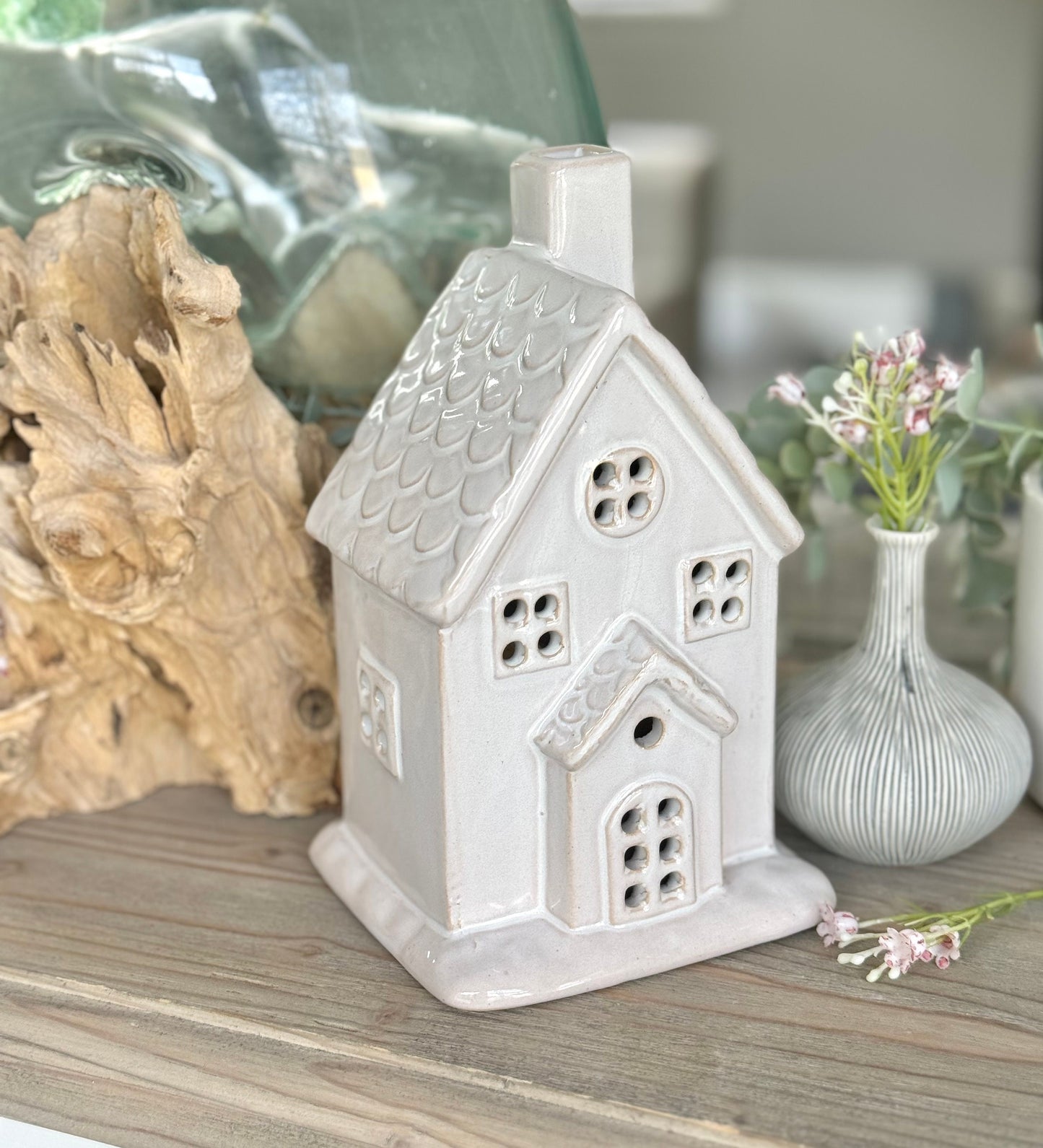 White Ceramic Tea light House