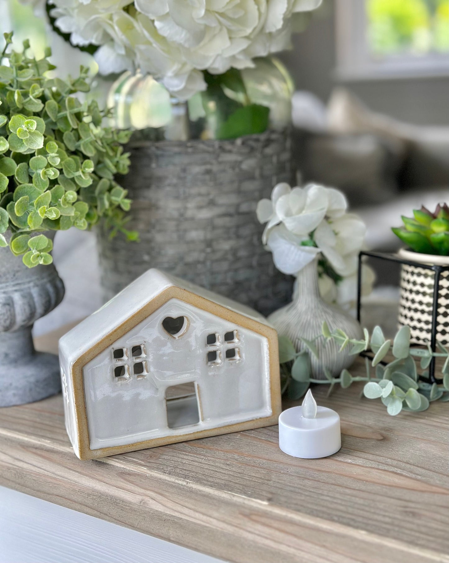 Ceramic LED Heart Cottages - 3 Sizes Available