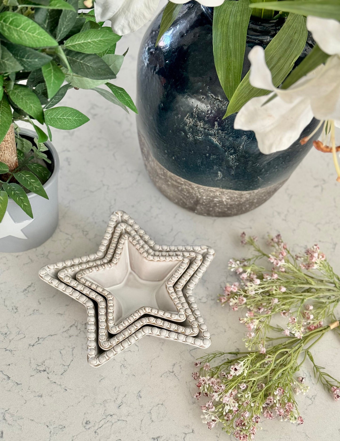 Beaded Star Bowls (Set of 3)